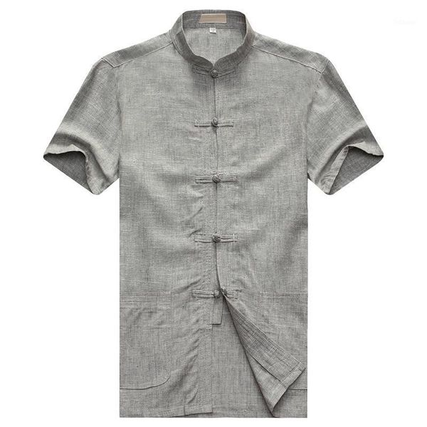 Camisas de algodón y lino para hombre