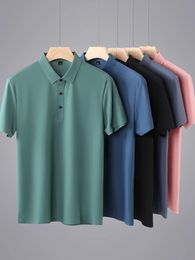 Zomer mannen polo shirts klassieke korte mouw tee ademend koeling snel droge nylon polos heren golf t-shirt plus size 8xl 240312