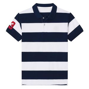 Zomer Heren RL Grote Kleurrijke Pony 100% Katoen Vrijetijdsmode Revers Gestreepte Top Tees Heren Korte Mouw Elegant Klassiek Paard Poloshirt Luxe Designer Golfkleding 8009