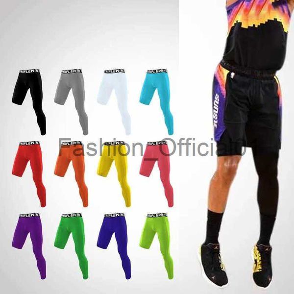 Hombres de verano Corriendo Medias Gimnasio Pantalones completos Masculino Baloncesto Fútbol Fitness Ejercicio Deporte Una pierna Ejercicio Leggings 35 x0824