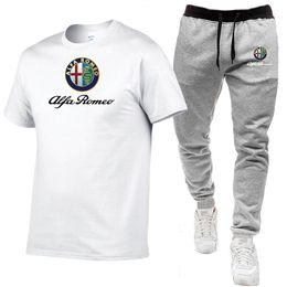 Summer Men S Alfa Romeo T -shirt broek Hoge kwaliteit Casual Sports Suit 220621