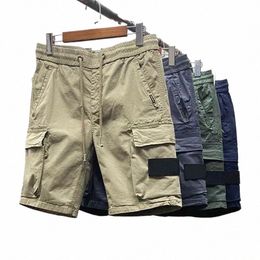 Zomerheren en dames hoogwaardige casual losse sportshorts Cott Ste Tooling Borduurwerk shorts A09U#