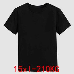 Zomer heren grote T-shirt Grote maat 2XL 9XL 10XL11XL 12XL 13XL 14XL 15XL korte mouw ronde hals losse casual zwart grijs wit G1222