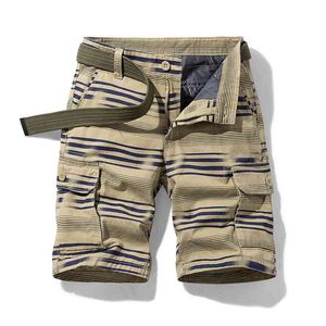 Verano de los hombres Casual Retro clásico bolsillo overoles pantalones cortos chaqueta moda sarga algodón camuflaje 210629