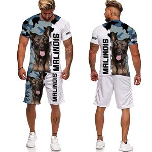 Vêtements d'été pour hommes Shorts Ensembles 3D Imprimer Animal Graphics Survêtement Hommes T-shirt Costumes de sport Tendance Casual O Collar Blouse 220708