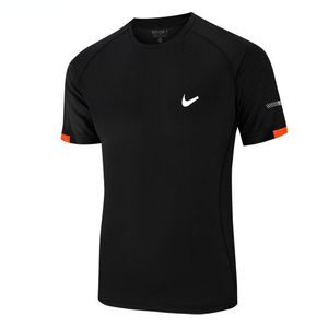 Été Hommes Designer Lettre de style européen et américain Motif d'impression O-cou Soie glacée Respirant Séchage rapide Coupe ample Chemise de sport de haute qualité T-shirt