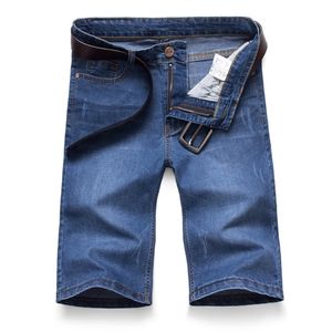Zomer heren mode denim shorts oversized zaken casual losse rechte been stretch jeans mannelijk merk plus size broek 210716