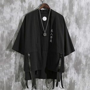 Été hommes Haori Cardigan Kimono hommes chemise samouraï japonais vêtements Robes lâche Yukata chemises Streetwear asie vêtements Camisas 220324