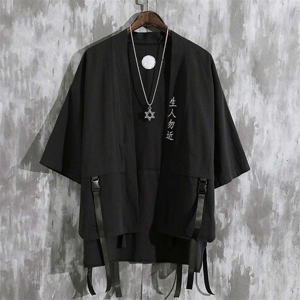 Summer Men's Haori Cardigan Kimono Men Shirt Samurai Japonais vêtements robes Loose Yukata Streetwear Asie Vêtements Camisas 220322