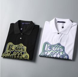 Camiseta nueva para hombres de verano Personajes de algodón de manga corta con un estilo elegante de estilo de collar de polo de estilo elegante de moda