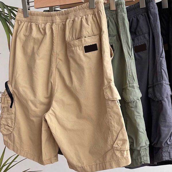 Pantalons d'été pour hommes Shorts pour hommes Designers de Stones Island Cargo Badge Patches Pantalons de survêtement d'été Pantalon de sport Big Pocket salopette Motion current 625ess