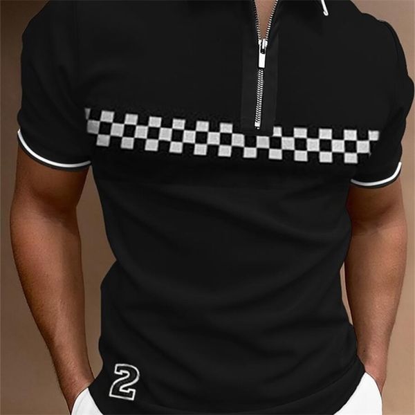 Polo d'été pour hommes Couture nationale Couleur Imprimer Polos Marque Hommes T-shirts à manches courtes Chemise Homme Vêtements S-3XL 220706