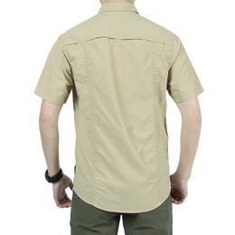 Camisa de manga corta seca de hombres de verano