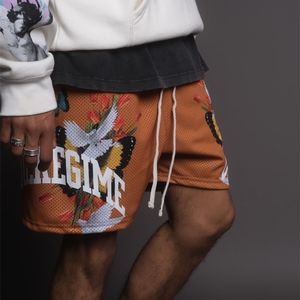 Été hommes shorts 3d séchage rapide maille boutique mode florale marque hommes pantalons courts lâche cinq points homme décontracté 220715