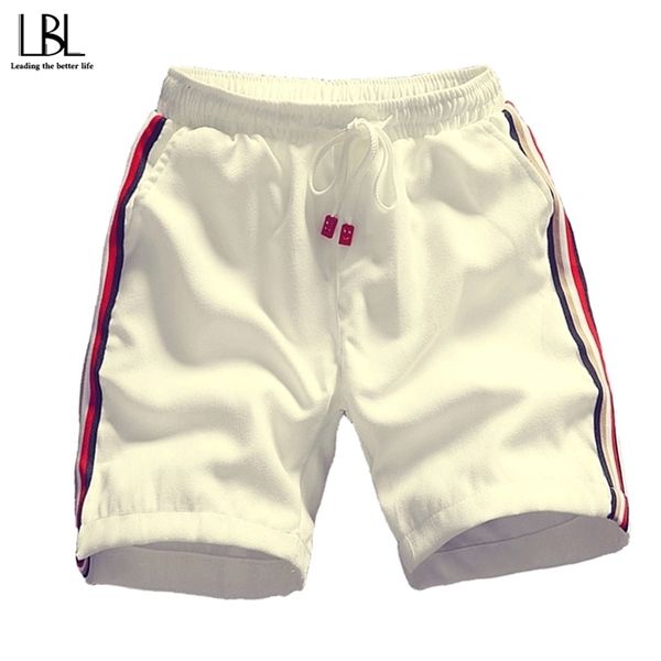 Shorts pour hommes à rayures à rayures décontractées tricot lâche raide taille élastique pantalon court masculin nouveau short de plage hommes plus taille 5xl t200512