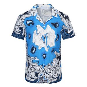 Summer Men's's Designer Imprimé Button Cardigan Silk Silk à manches courtes Top de haute qualité Fashionable Men's Swimming Shirt Shirt Shirt European Taille M-3XL EM68