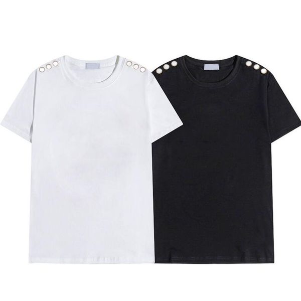 Été hommes T-Shirts mode noir blanc à manches courtes hommes t-shirts décontracté haute qualité lettre broderie vêtements pour homme