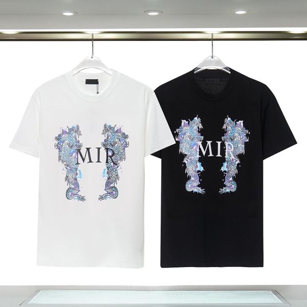 T-shirts pour hommes d'été Mode Double Dragon Match T-shirt Streetwear Round Cou Short à manches à manches