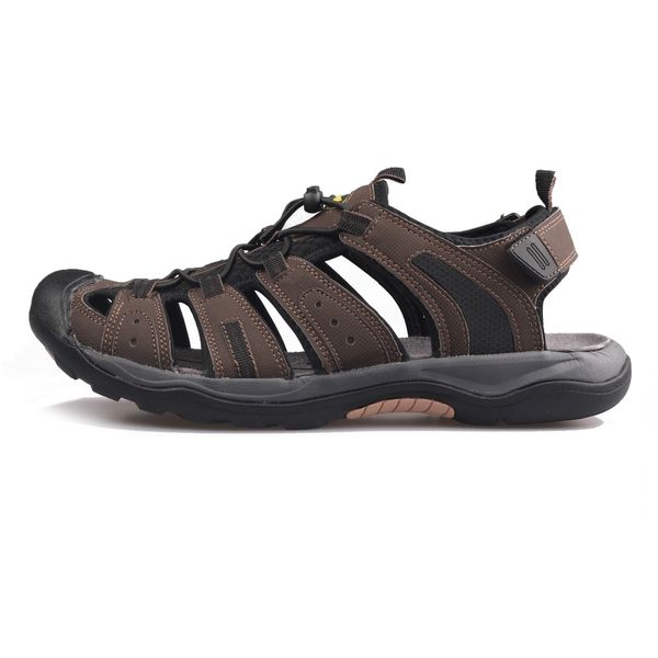 Été hommes sandales gladiateur romain bout fermé Sport de plein air chaussures souples en cuir affaires décontracté chaussures de plage grande taille 40-46