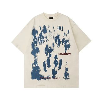 Summer Men Short à manches Tshirts Hip Hop People Imprimé d'ombre T-shirts Streetwear Harajuku Cotton Cotton Top Loose T-T-T-T-TEES 240513
