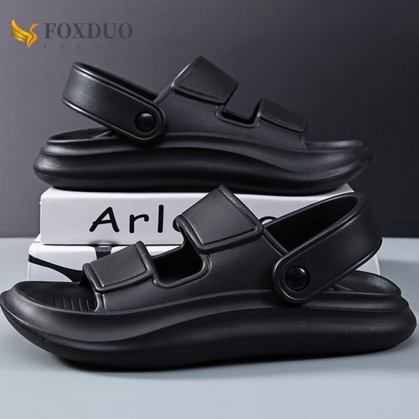 Zapatillas de verano para hombre, suela gruesa, sandalia de playa para exteriores, suaves y cómodas, planas, EVA, nubes, zapatillas informales, zapatos, nuevas sandalias para hombre