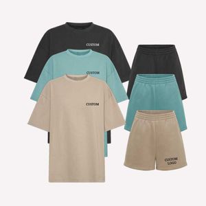 Zomer Heren t-shirt en shorts Set T-shirt Oversize Baggy Cargo Jogger Sport Plus Size Vrouw 2-delige korte outfits