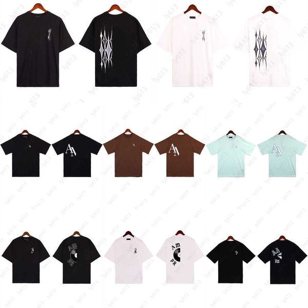 Summer Men T-shirt Mens Designer T-shirt Brand Trendy Tops American Retro Classic Pattern Imprimée Street Street Lous Casual Co-Ed Tshirt à manches courtes Y2K Vêtements