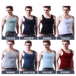 Zomer Mannen Vest Geen spoor van ijs zijde vest man slanke Strakke brede schouder O-hals sleevel hemd mannen top tanks Cool ademend 66PN #