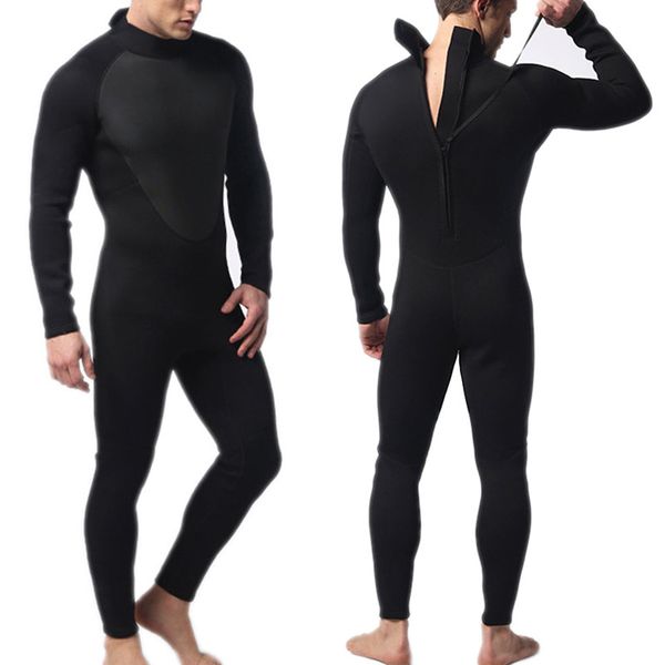 Traje de neopreno de verano para hombre, mono completo de 3mm con cuello redondo, traje de buceo elástico para natación, surf, snorkel, kayak, ropa deportiva