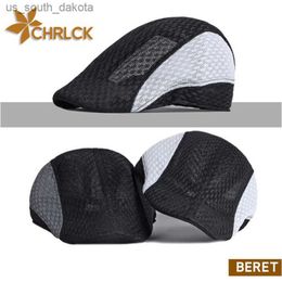 Été hommes femmes décontracté béret chapeau mode respirant maille casquette plate gavroche Style béret chapeaux casquettes réglables Gorras L230523