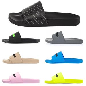 Zomer mannen dames designer slippers slijbanen sandalen schoenen mode zwart fluo groen wit koel grijs beige blauw roze gele heren rubberen schuifperglijbaan sandaalschoen 36-45