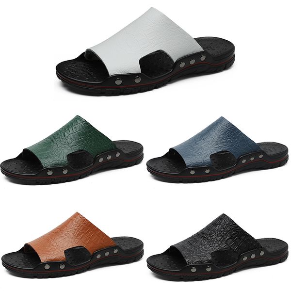 Men d'été Femmes Sandals Chaussures classiques Mentes Blanc noir bleu vert vert marron