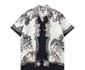 Été Mens abstrait imprimé chemises Designer hommes femmes mode fleur hawaïenne soie chemise d'affaires chemises décontractées coupe ajustée à manches courtes