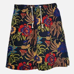 Zomer heren strandbroek Casual sneldrogende nationale shorts China-chique katoen en linnen afdrukken Drift dunne grote onderbroek