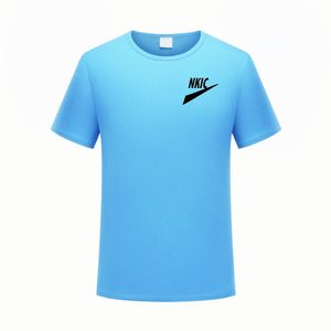 Été Hommes Casual 100% Coton Bleu T-shirts Marque lettre Imprimer T-shirts Classique Homme Quotidien Sports Courir À Manches Courtes Cool Tops