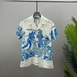 Summer Mens Casualcollar Shirts à manches courtes CHIRTS VINTAGE PRÉTÉRAU HAWAIIAN PLAGE SILK Shirts 240423