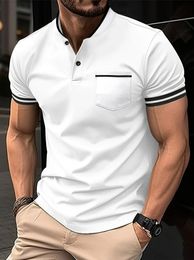 Summer Mens Casual ShortSleeved Polo Office Office Fashion Filater Colrarr Tshirt Clothing 240328