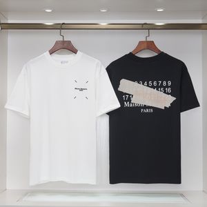 Camisetas de algodón para hombre de verano Camisa de estudios Margiela Marca de diseñador graffiti personalizado Números arábigos Impresión LOGO París Deportes de ocio Tops de manga corta para hombre de gran tamaño