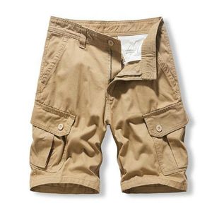 Été hommes coton tactique Cargo Shorts 2022 couleur unie multi-poches décontracté pantalons courts sport Shorts amples pantalons hommes