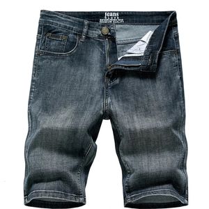 Zomerheren denim shorts klassiek zwart blauw dunne sectie mode slanke business casual jeans mannelijk merk 240429
