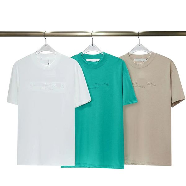 Designer pour hommes d'été de haute qualité double coton pur tissu rond cou rond 3d lettre imprimée en relâchement t-shirt à manches courtes