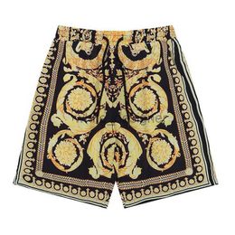 Summer Mens Designer Medusa Barocco Silk Shorts Imprimé Shorts de natation en maillot Black Maignons Black Men Half Pantal