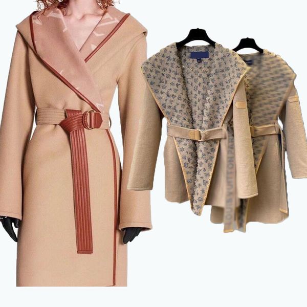 Manteau en laine veste de luxe pour femmes manteau de cape d'usine de haute qualité manteau en laine coupe-vent en peau de vache italienne manteau pour femmes à la mode décontractée