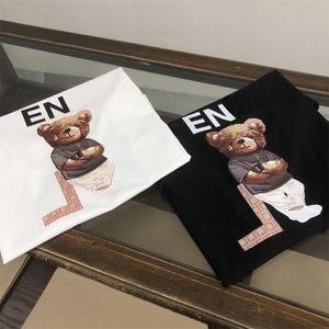 Zomerherenontwerper T -shirtliefhebbers Katelijke 3D Bear Letter met korte mouwen