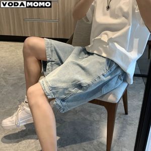 Summer Mens Fashion Pocket Baggy Jeans Shorts lâches S pour hommes Streetwear Cargo Pantalon court Ropa Hombre 240408