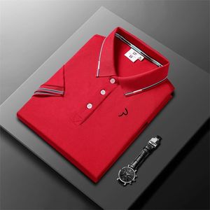 Zomerheren hoogwaardige poloshirt vaste kleur korte mouwen heren met korte mouwen casual poloshirt 240523