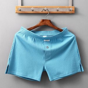Zomerheren huis arro broek katoen ademen comfortabele sport shorts vast verticaal patroon grote heren ondergoed 240416