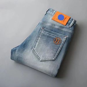Summer Mens Jeans Designer Pantalon haut de gamme à la mode à 9 points Men All-Match pantalon Sild-Fit All-Match Small Fet