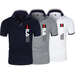 Summer Mens Lapel Anti-Pillin Shirt Polo bordado Bordado Camiseta de Moda de Negocios Casuales Fit Slim Fit For Men 240420