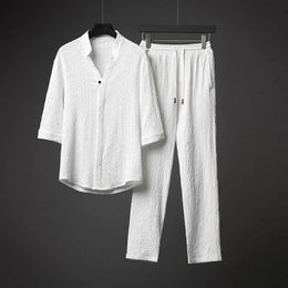 Summer Mens Luxury Track Soild Soild de manga corta Camiseta y pantalones Sets Fashion For Women 2 piezas Traje 240410